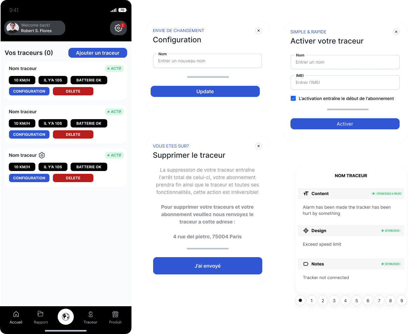 Tracker configuration, rename, and activation flow
