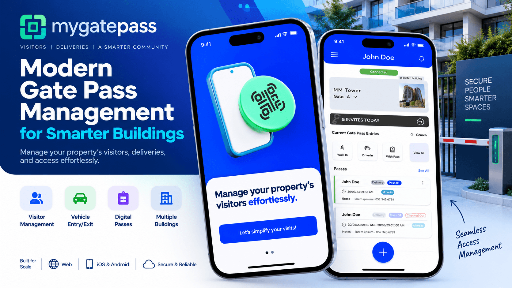 MyGatePass app showcase — modern gate pass management for smarter buildings