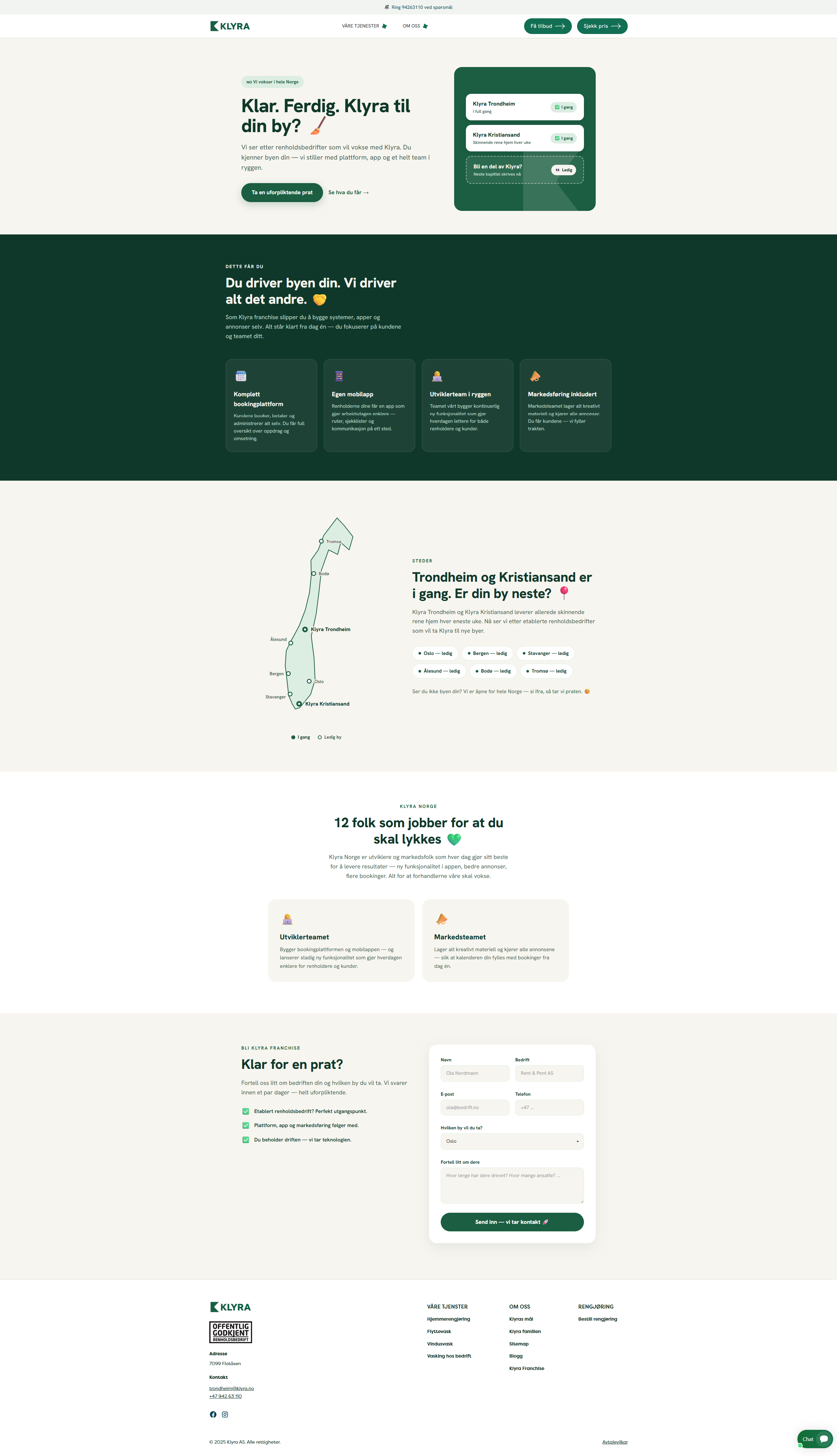Klyra responsive landing page developed in Webflow